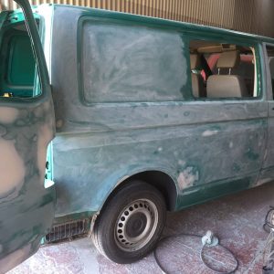 camper van getting paint job