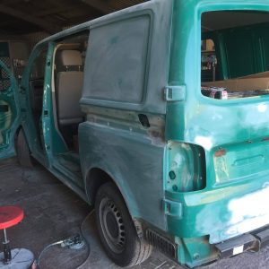 camper van getting paint job