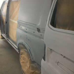 vw camper getting paint job