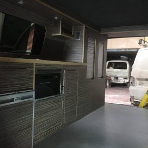 wooden design caravan interior