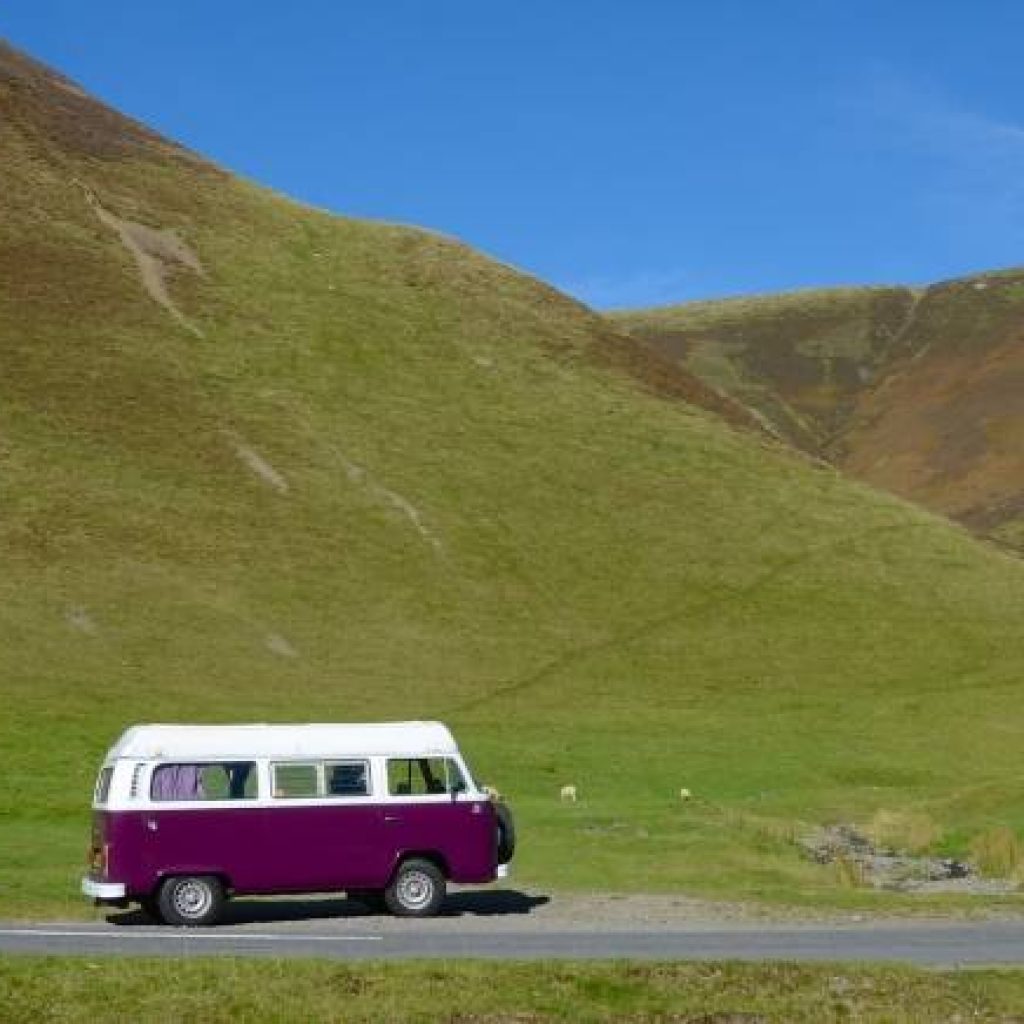 caravan parked in countryside